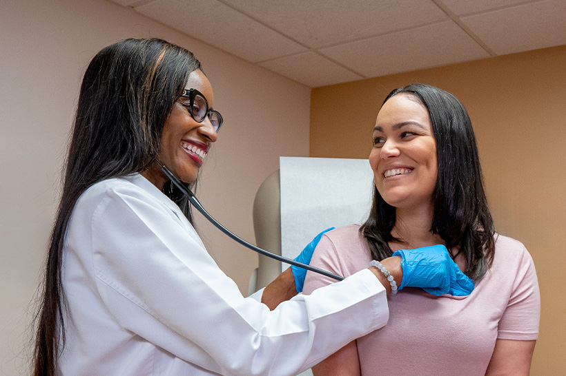 Doctor with patient